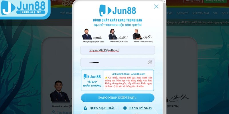 Đăng nhập JUN88 - Trải nghiệm cá cược an toàn nhất 3 Đăng nhập JUN88 bằng tên và mật khẩu cực kỳ đơn giản