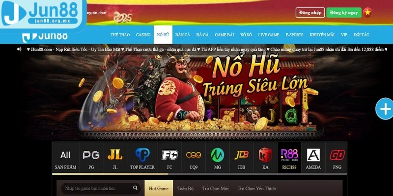  Nổ Hũ JUN88 thu hút game thủ bởi cách chơi đơn giản và cơ hội thắng hấp dẫn